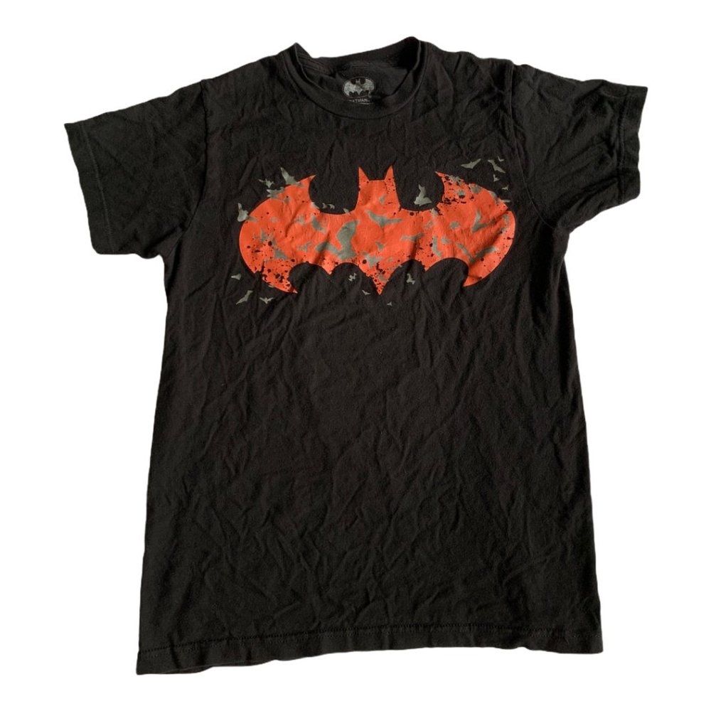 DC Comics Black & Red Batman Logo T-Shirt- Small